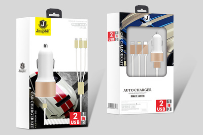 汽车USB充电器及数据线包装的平面设计艺术